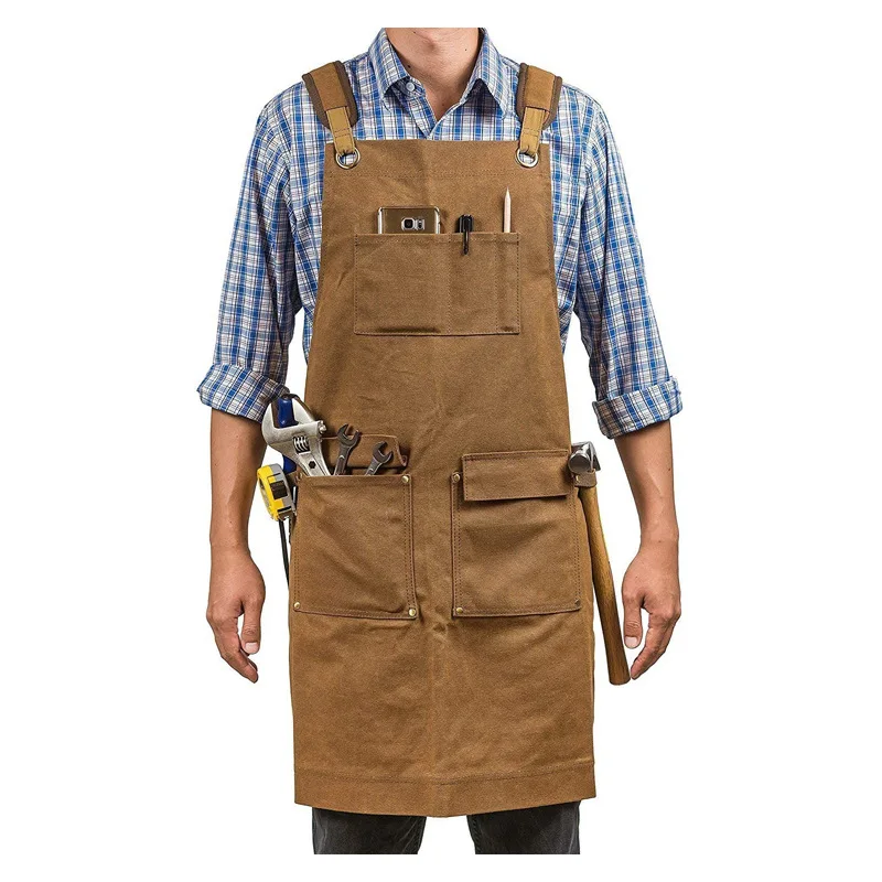 Gardening Tools Logo - Утолщенный холщовый фартук, водонепроницаемый масляный восковой
